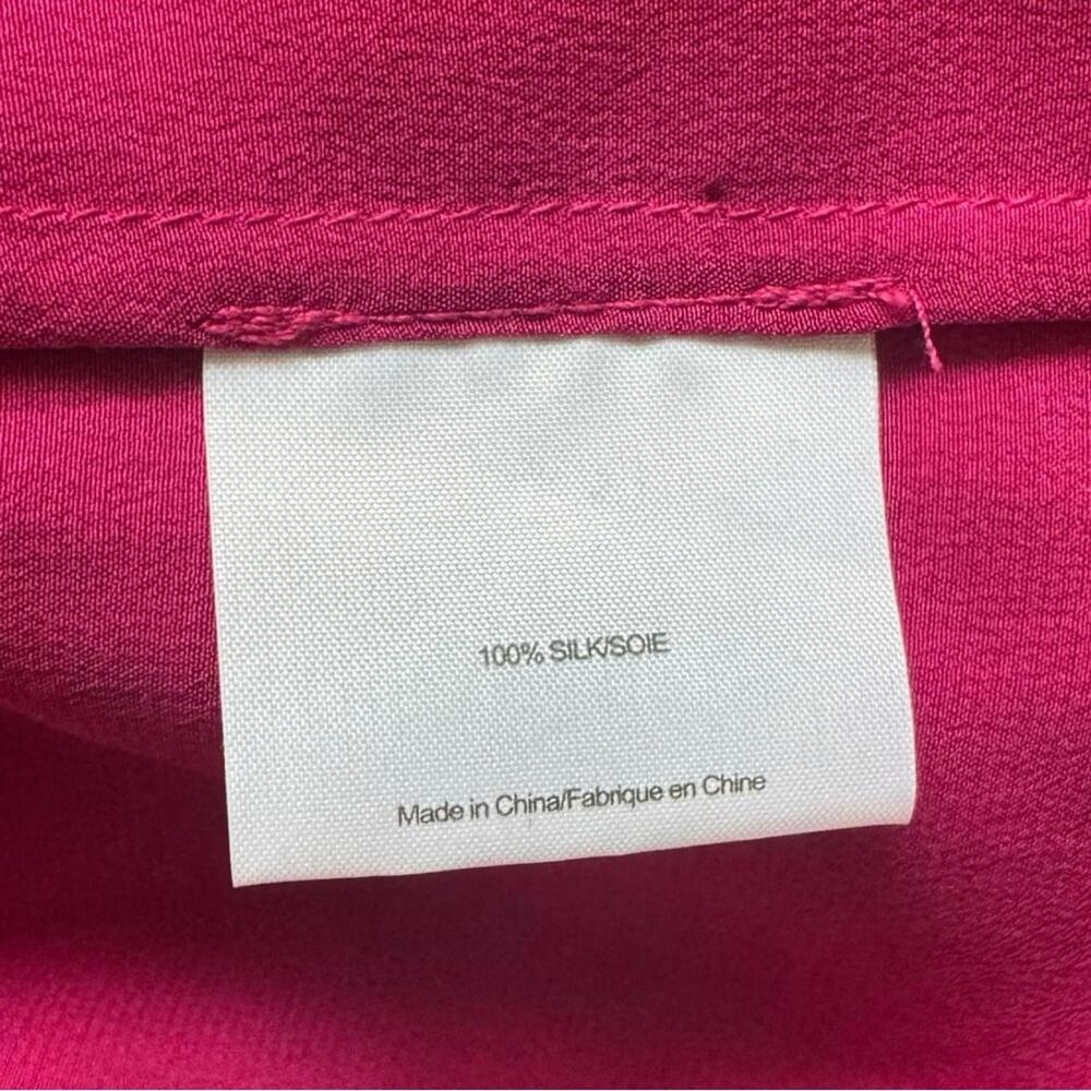 NWT Tory Burch Tamara Tunic Silk Long Sleeve Blouse Top Pink Fuchsia Blue - Picture 7 of 9